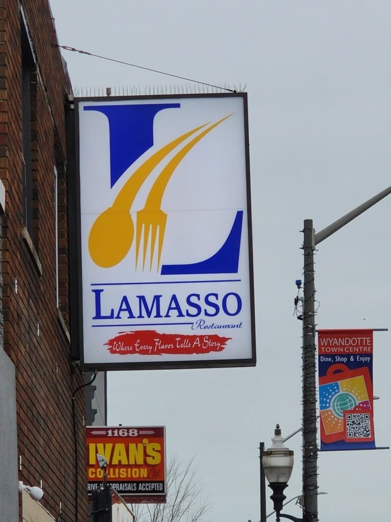 Lamasso Restaurant cabinet sign