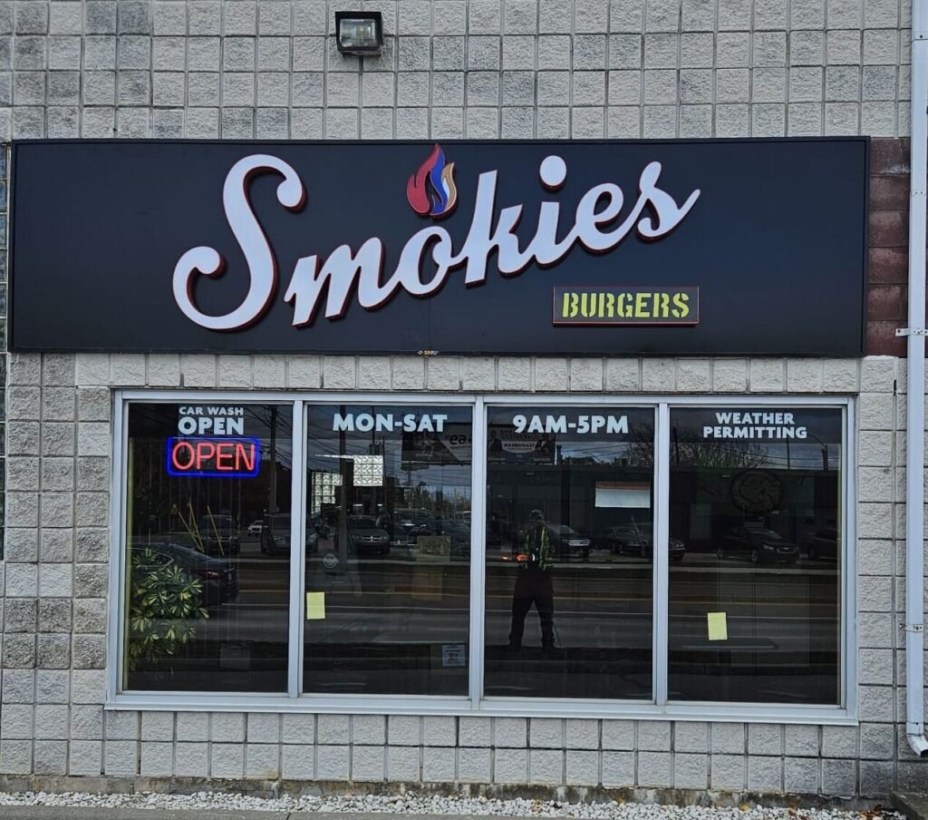 Smokies Burgers cabinet sign