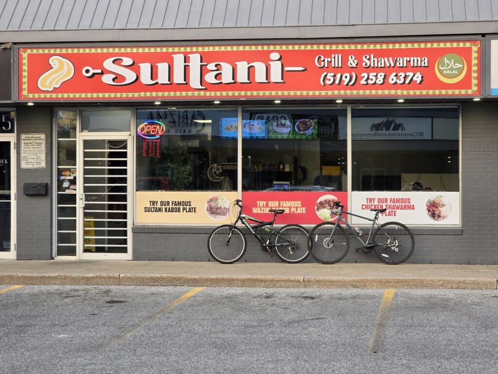 Sultani Grill & Shawarma cabinet sign