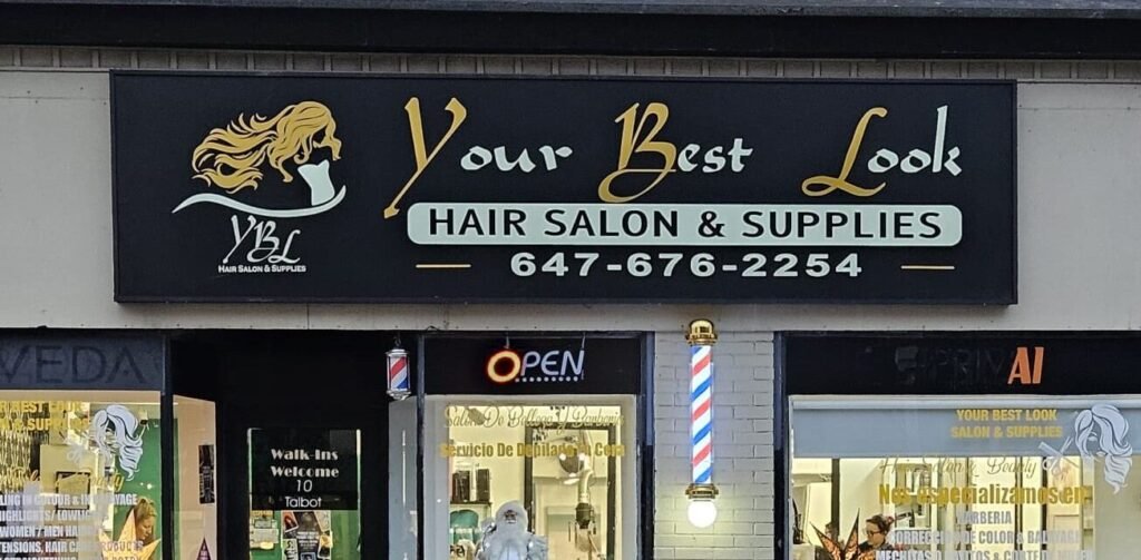 Your Best Look Hair Salon cabinet sign