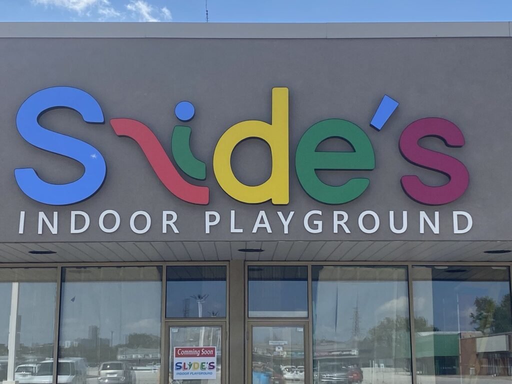 Slide's Indoor Playground channel letters