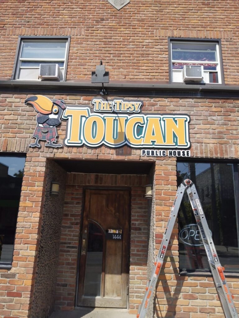 The Tipsy Toucan channel letters