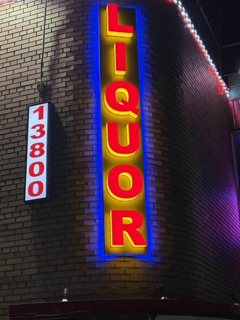 Liquor Vertical Sign channel letters