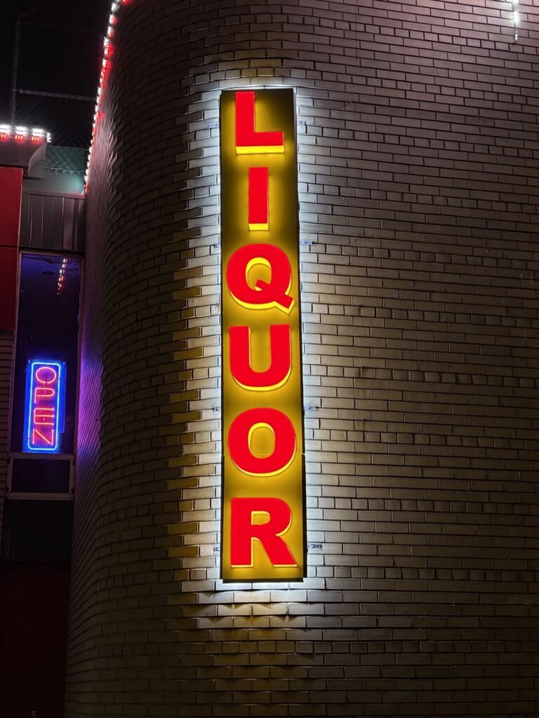 Liquor Vertical Sign channel letters