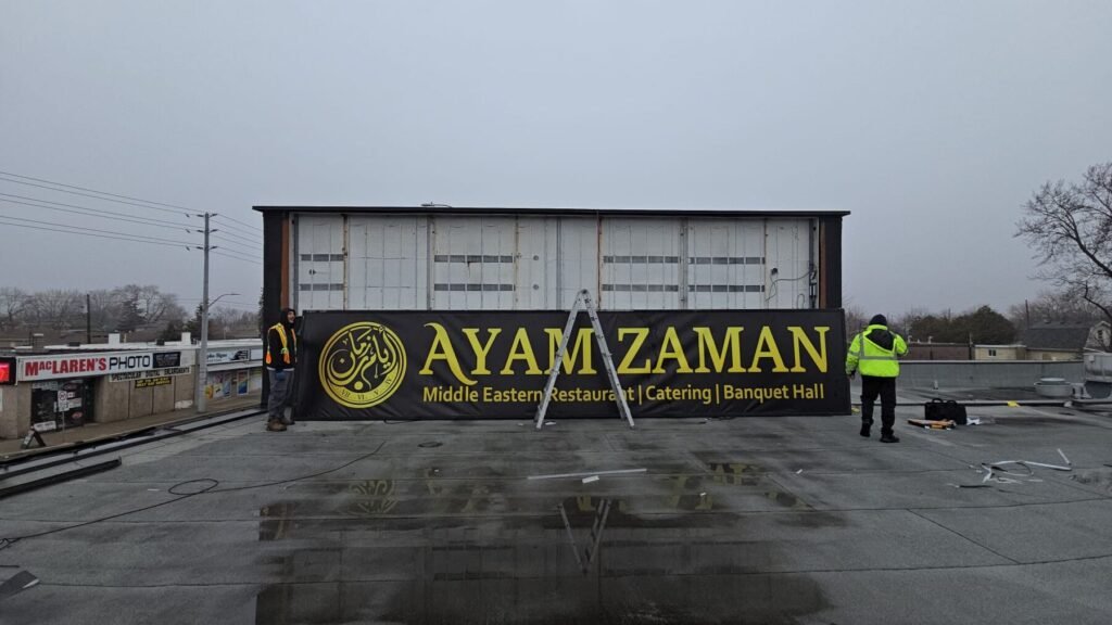 Ayam Zaman sign installation