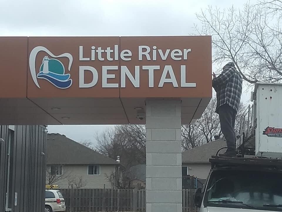 Little River Dental sign installation