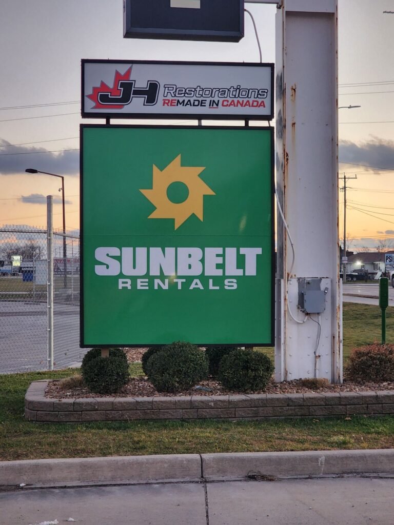 Sunbelt Rentals pylon and monument sign