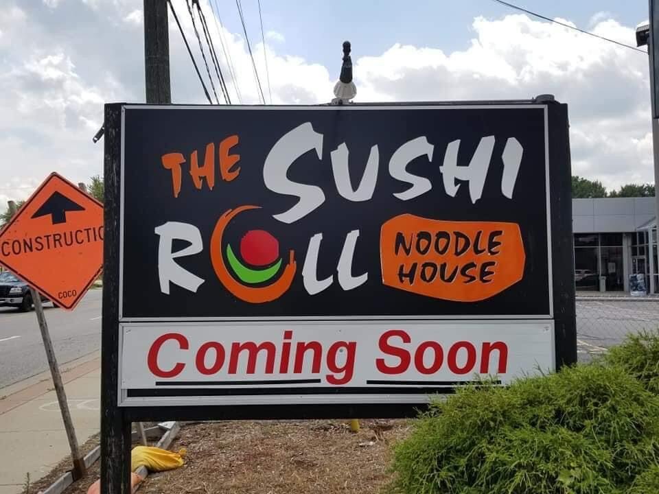 The Sushi Roll Noodle House pylon and monument sign