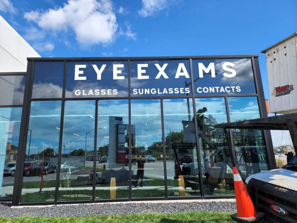 Eye Exams Storefront printing and graphics