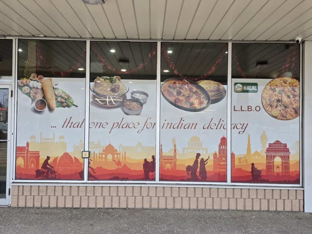 Indian Restaurant Window Graphics printing and graphics