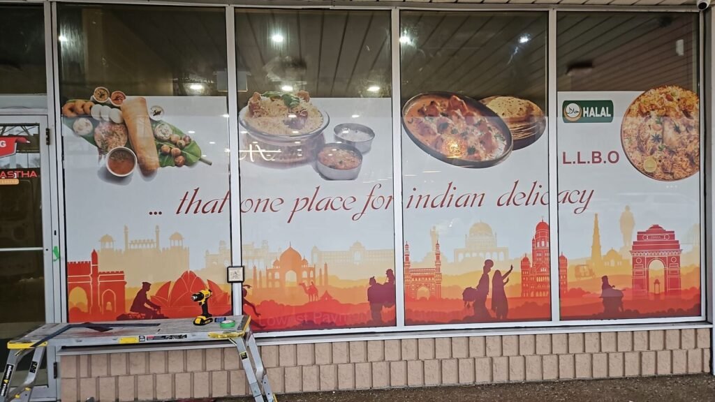 Indian Restaurant Window Graphics printing and graphics